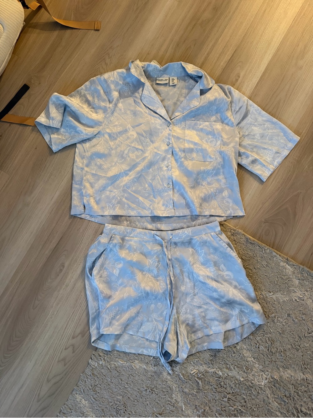 Rachel Zoe Light Blue Floral Short-Sleeve Pajama Set